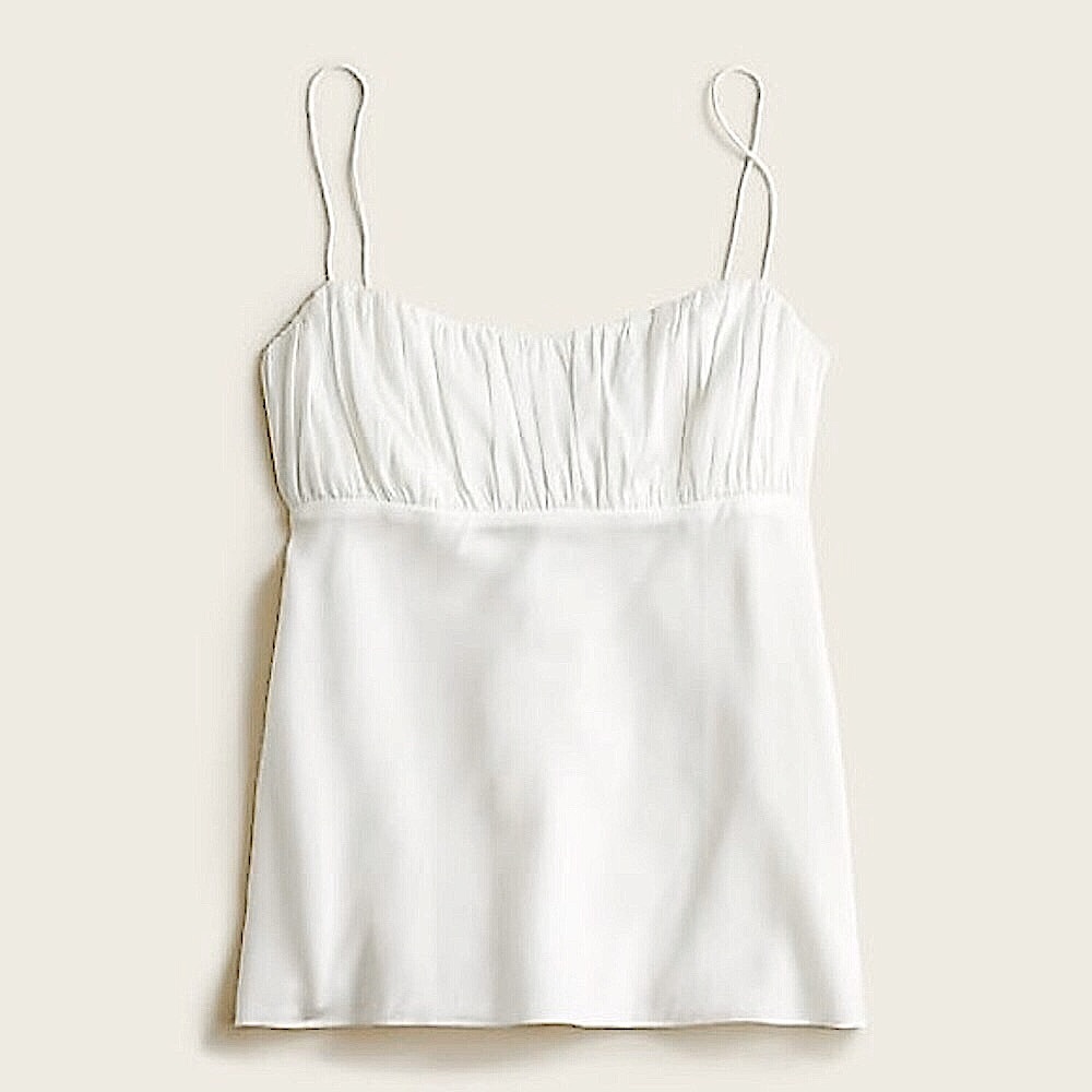 HPx2! J. Crew Silk Camisole in White. Size 20. Brand new!